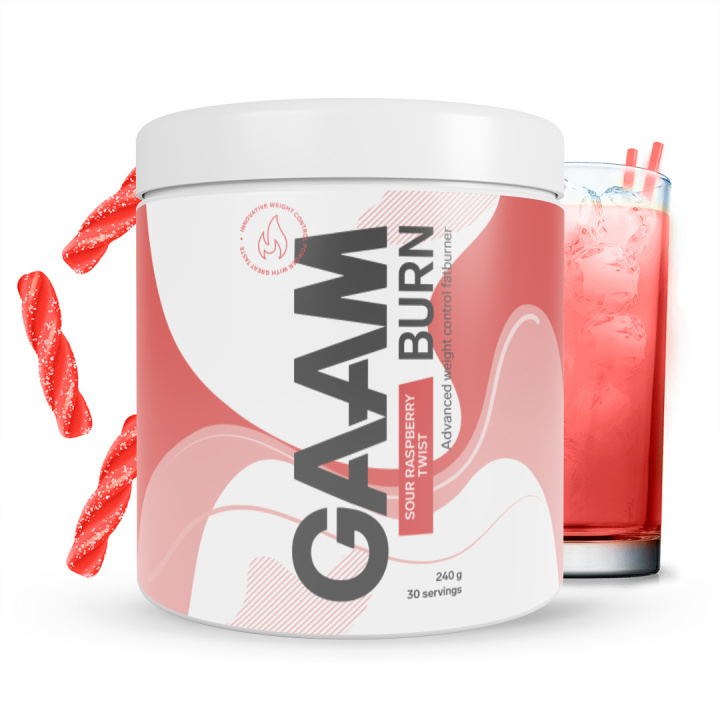 GAAM Burn 240 g Sour Raspberry Twist in the group Nutrition / Burners at Gaamnutrition.com (Proteinbolaget i Sverige AB) (PB-8426-4)